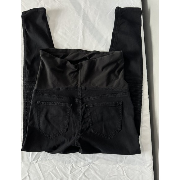 H & M MATERNITY Black Mama Skinny Jeans Size M Cotton Blend 29” In Seam EUC - Picture 2 of 6